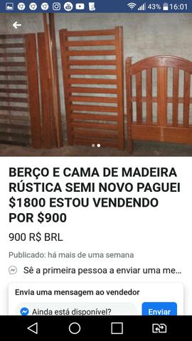 Urgente Berço que vira cama madeira maciça top baxei o preço - Foto 6