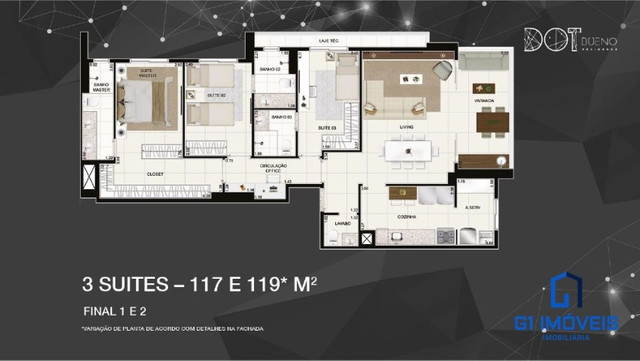 Apartamento 3 suítes, Dot Bueno Residence! - Foto 14