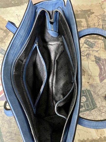 Bolsa Guess Original Monograma Azul - Foto 4