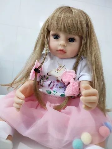 Boneca Bebê Reborn Realista 48cm Corpo inteiro de Silicone