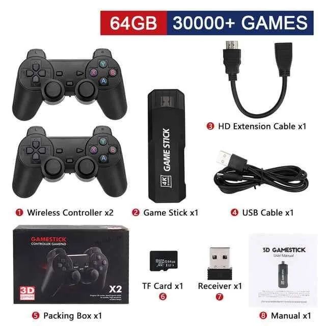 Game Stick Retrô GD10 Ultra 30.000 jogos + 2 Controles