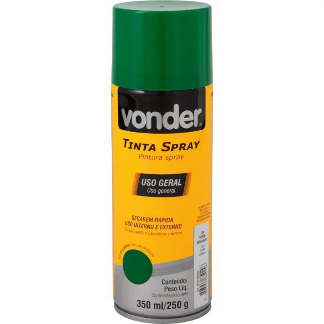 Tinta em spray aerossol 350 ml/250 g para pintura, uso geral - Vonder - Foto 2