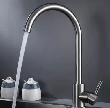 Torneira Monocomando Banheiro/Cozinha/Misturador Escovada Elegante Prateada  - Foto 2
