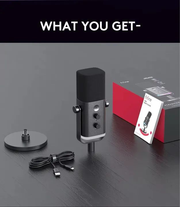 Fifine AM8 - Microfone Dinâmico Xlr/USB Para Gravação De Podcasts e Transmissão - Foto 4