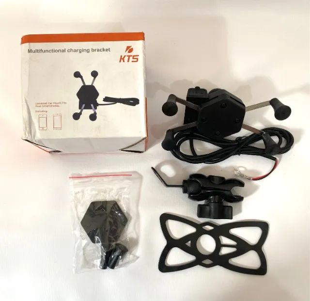 Suporte Celular Moto Universal Com Carregador Usb