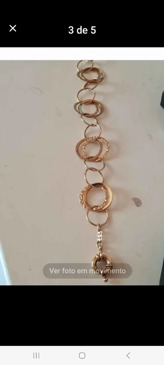 Pulseira  romanel de elos dourados - Foto 4