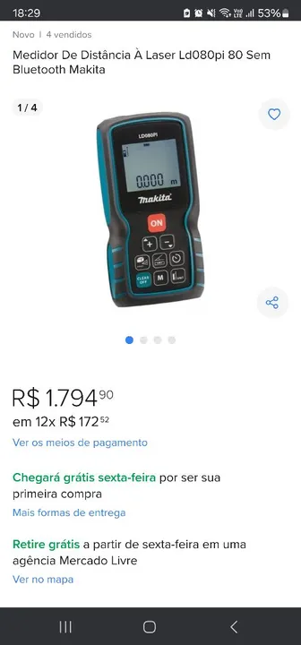 Medidor de Distância a Laser Makita LD080PI