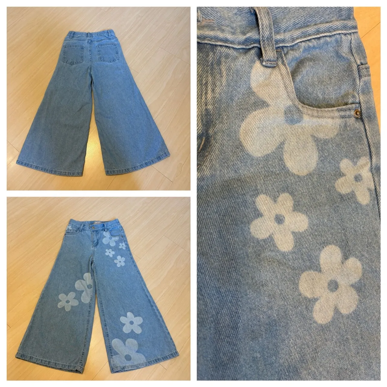 Calça Jeans Infantil com Flores