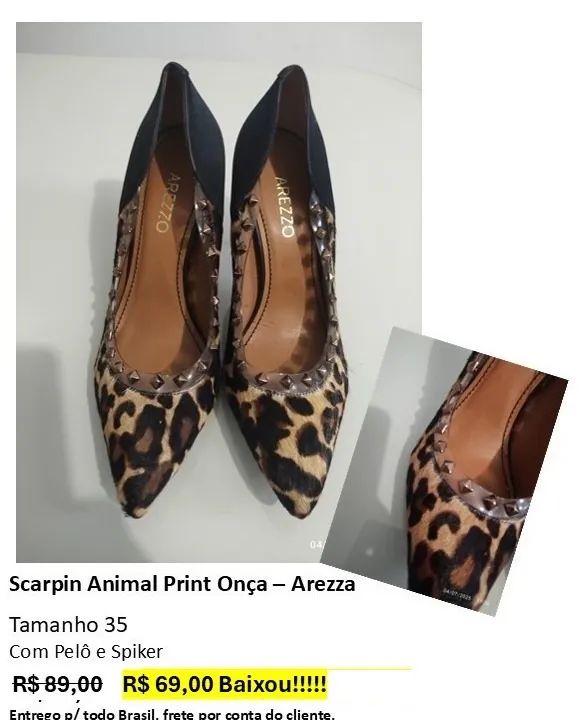 Scarpin Onça Pelô Arezzo - Foto 6