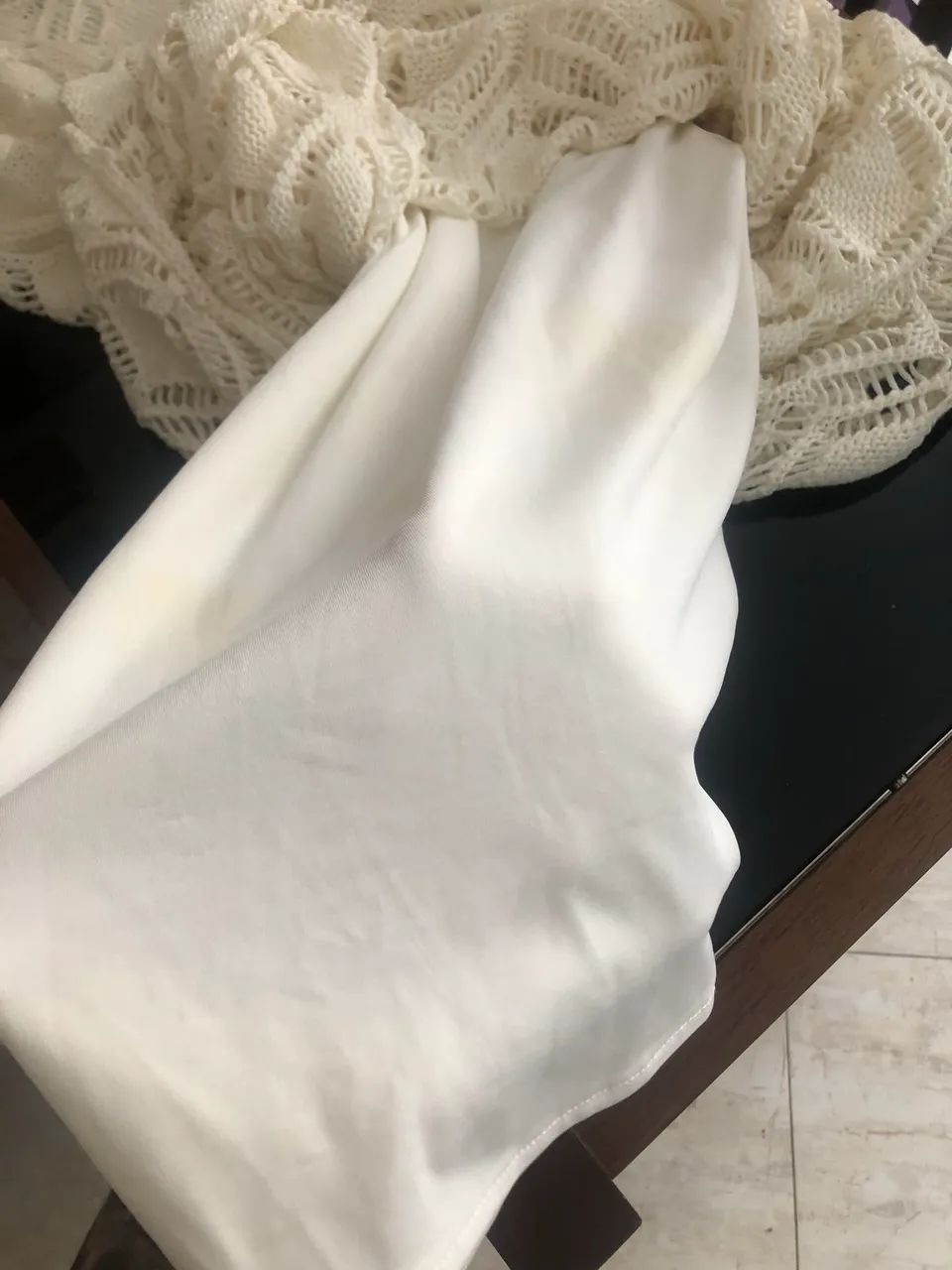Vestido crochê branco/ off white CIA MARÍTIMA  - Foto 4