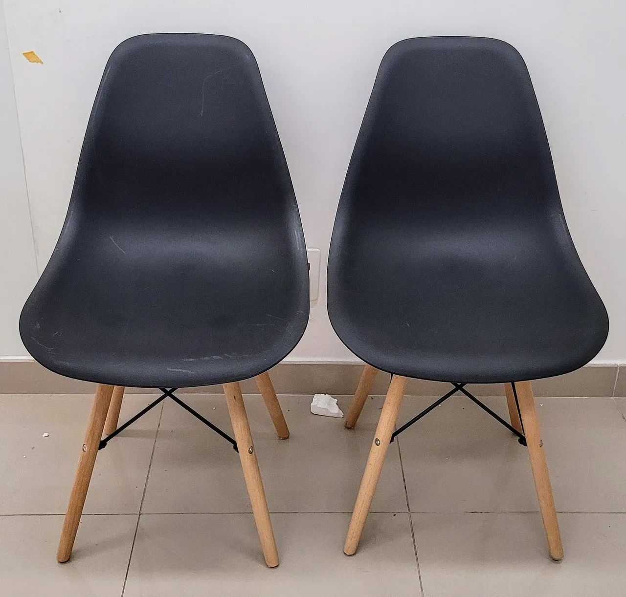 Cadeira de jantar Elidy Charles Eames Eiffel estrutura preto x 2 unidades