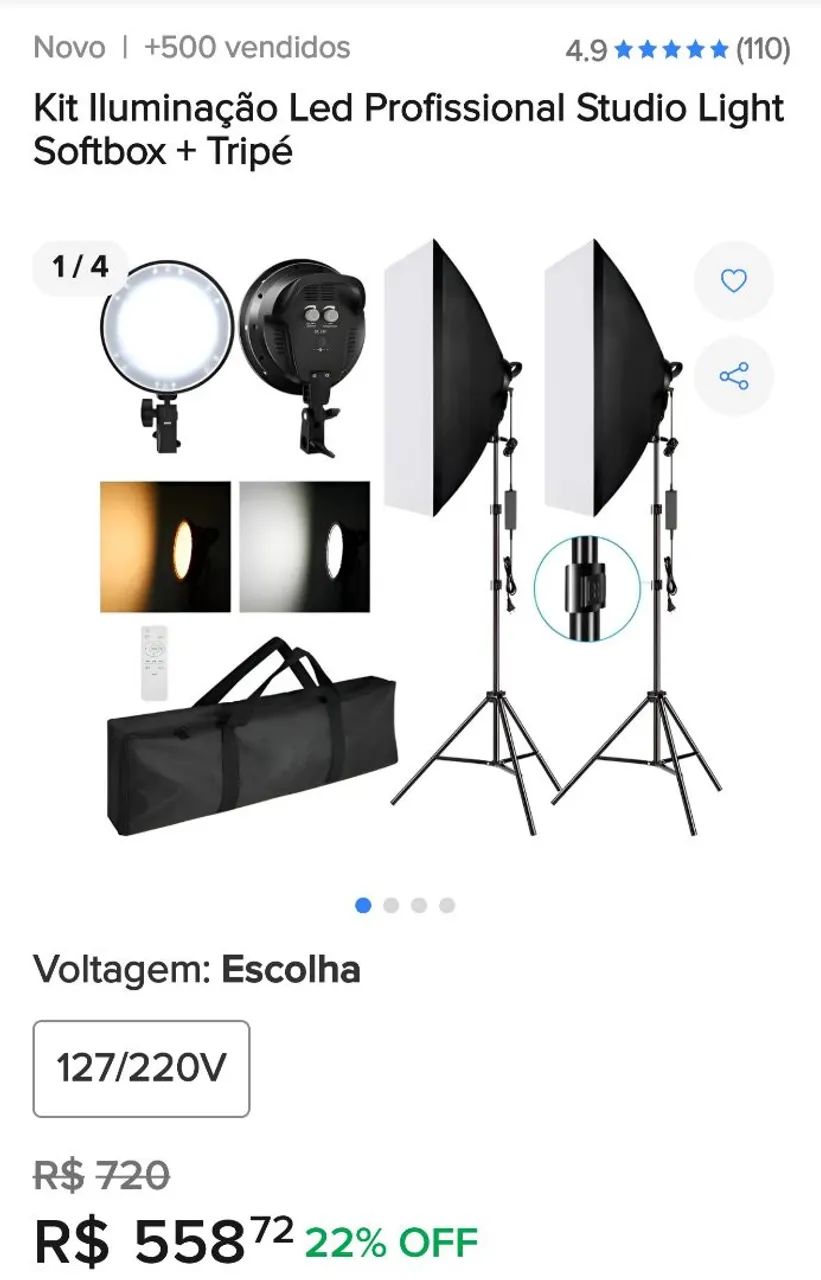 Kit Iluminação Led SoftBox