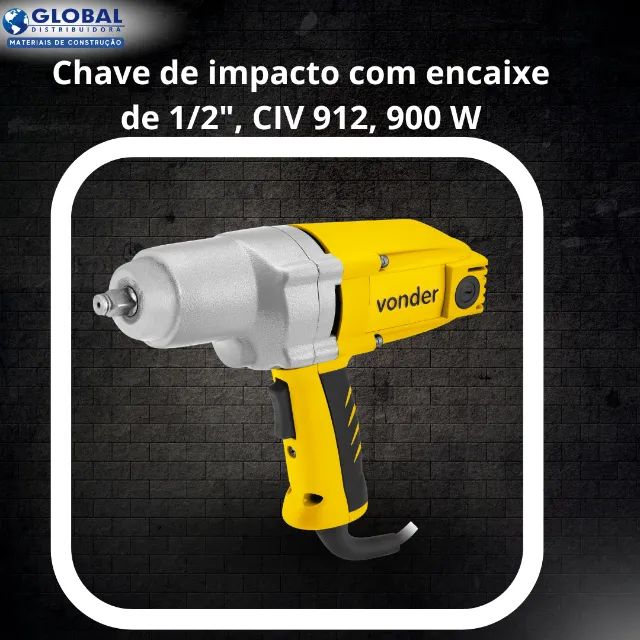 Chave de impacto com encaixe de 1/2", CIV 912, 900 W 127 V