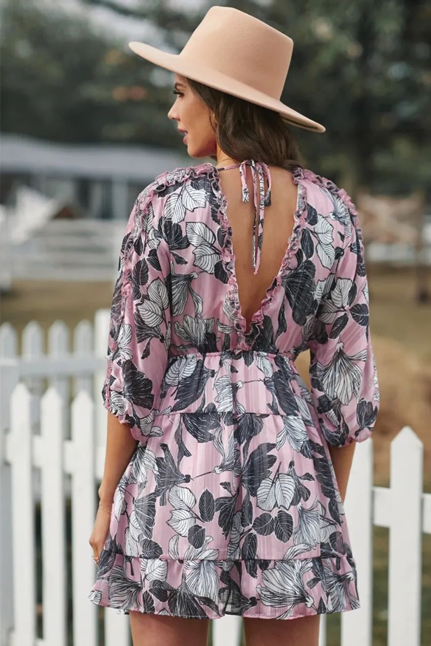 Vestido estilo boneca/evasê multicolorida com babado NOVO/SEM USO - Foto 2