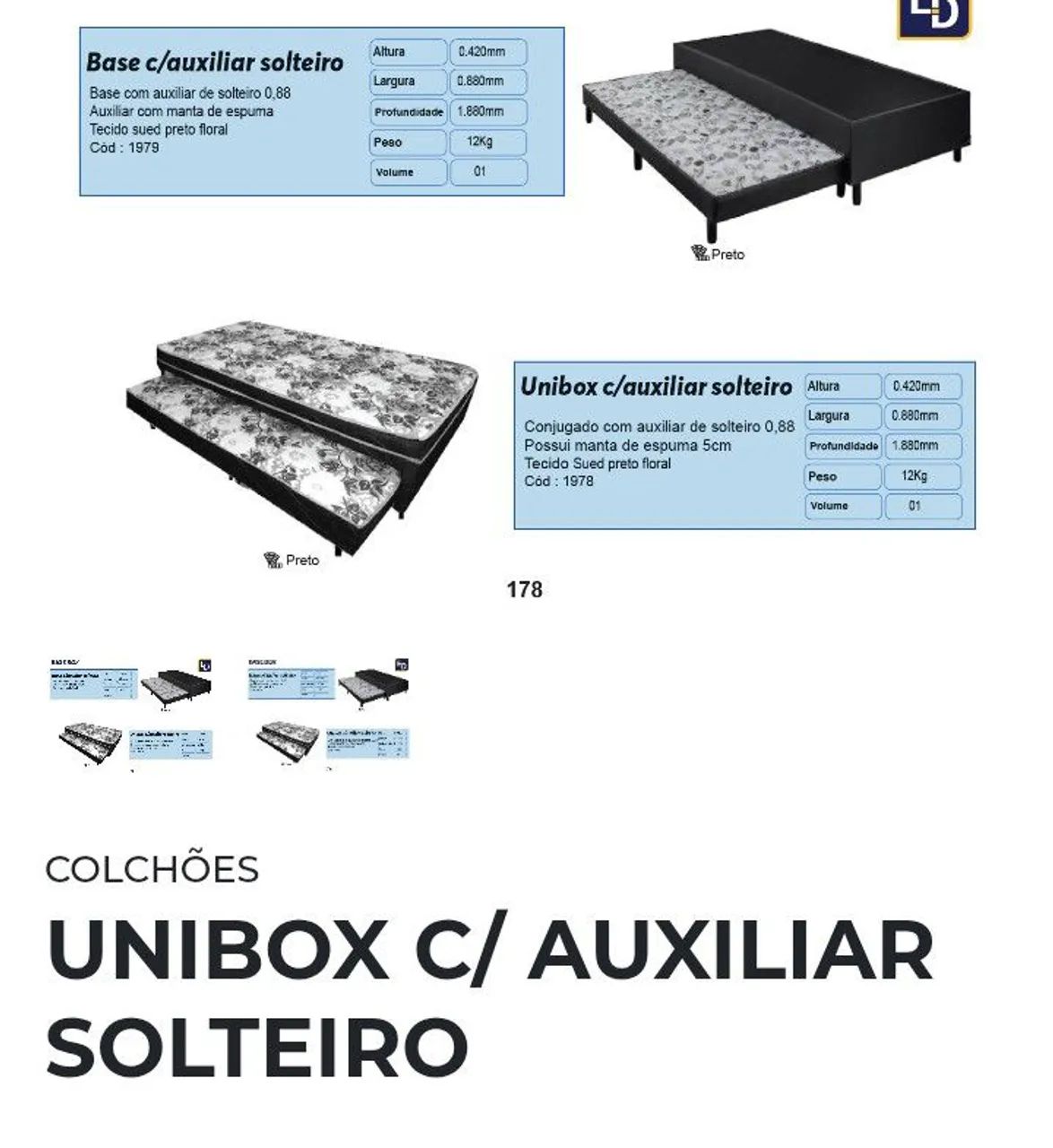 Unibox C/ auxiliar Solteiro 