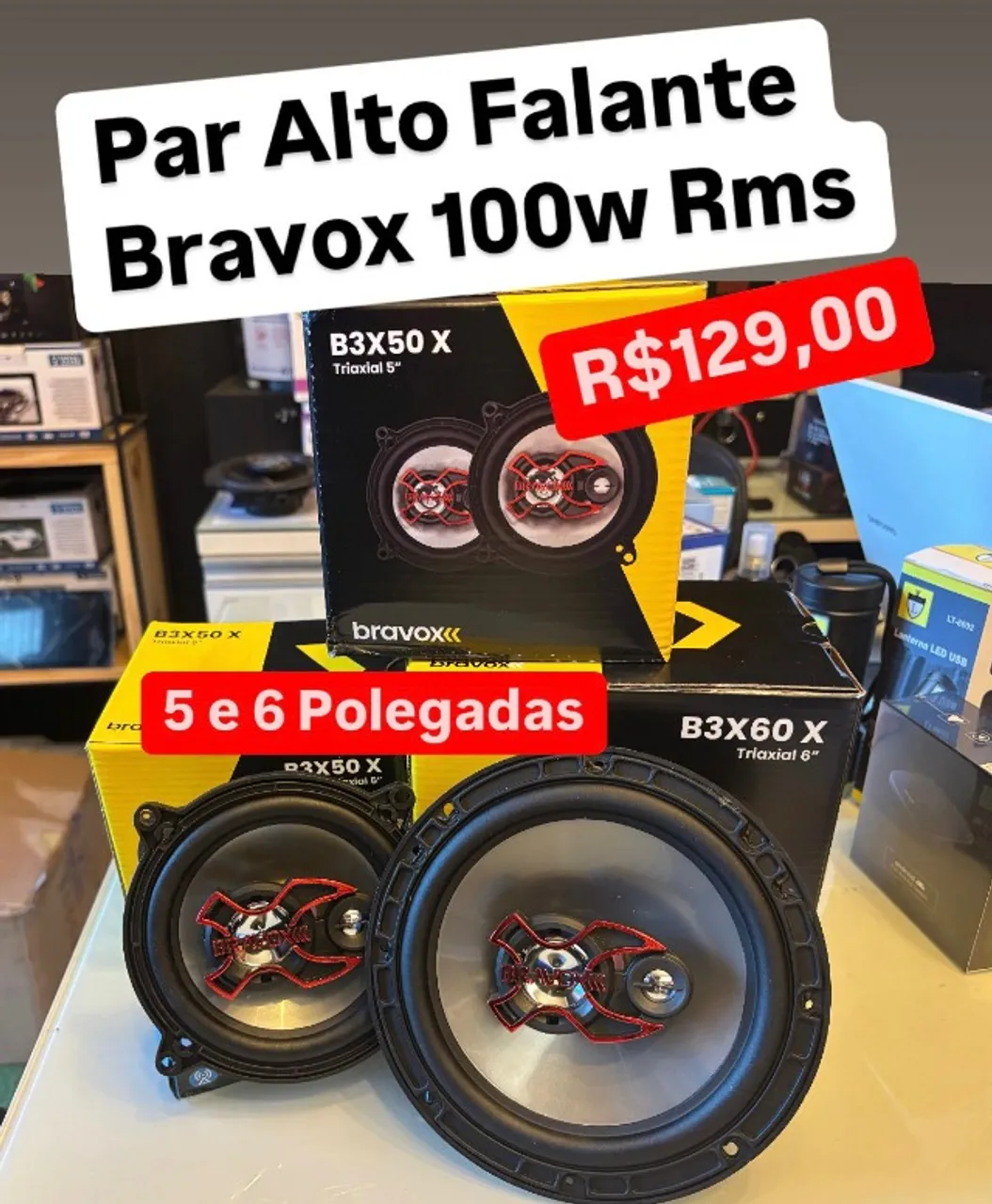 Alto Falante Bravox 5 Polegadas Porta Carro Celta Clio Sandero Gol Ka Prisma Duster Palio