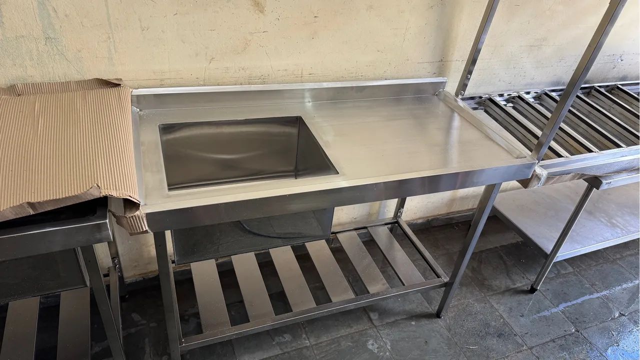 Pia de inox para comércio 1,30 x 0,60 - Foto 5