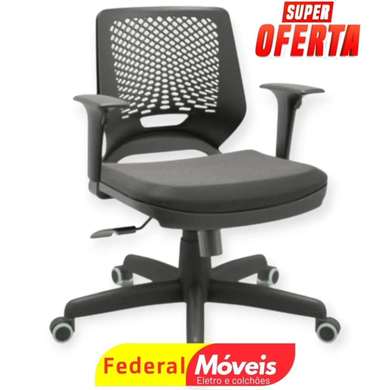 Cadeira Executiva Giratória Beezi Preta - NOVA - Prática, confortável e durável