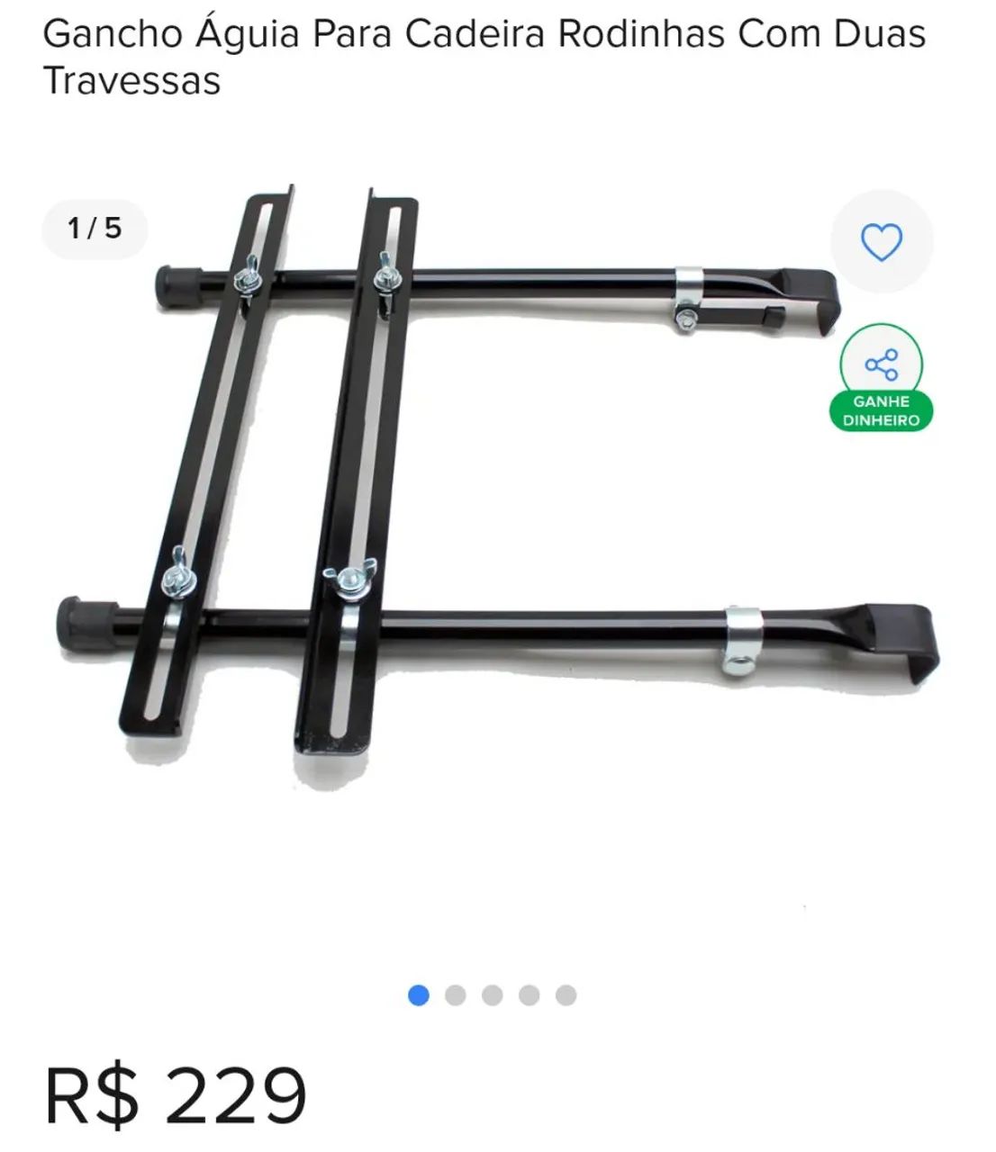 Gancho águia para cadeira rodinhas com trava