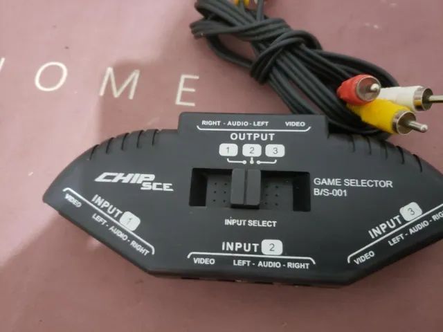 chave seletora audio e video rca 3em1 para video game etc