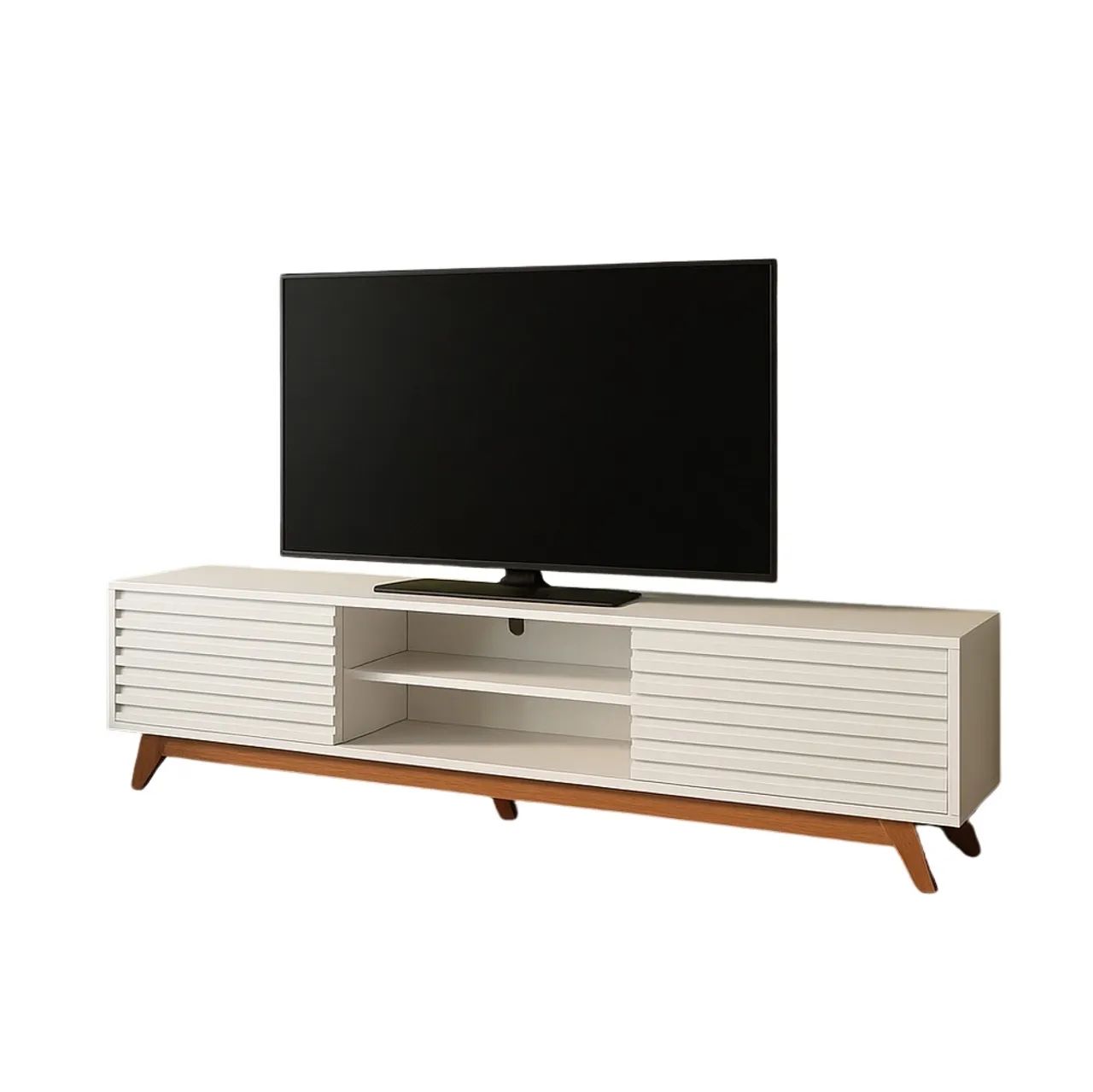 Rack para Tv até 60 Polegadas Off White/Freijó 100% MDF  - Foto 4