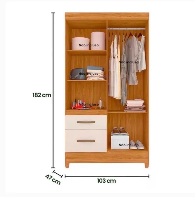 Guarda Roupa Solteiro NA CAIXA64276684096641120