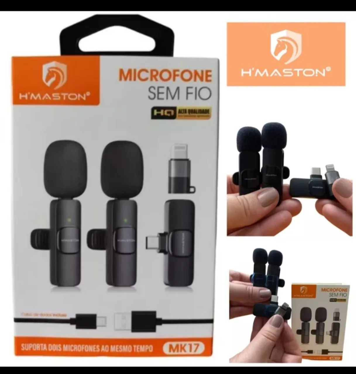 Microfone Sem Fio H'MASTON® MK17 - Alta Qualidade - 2 Microfones