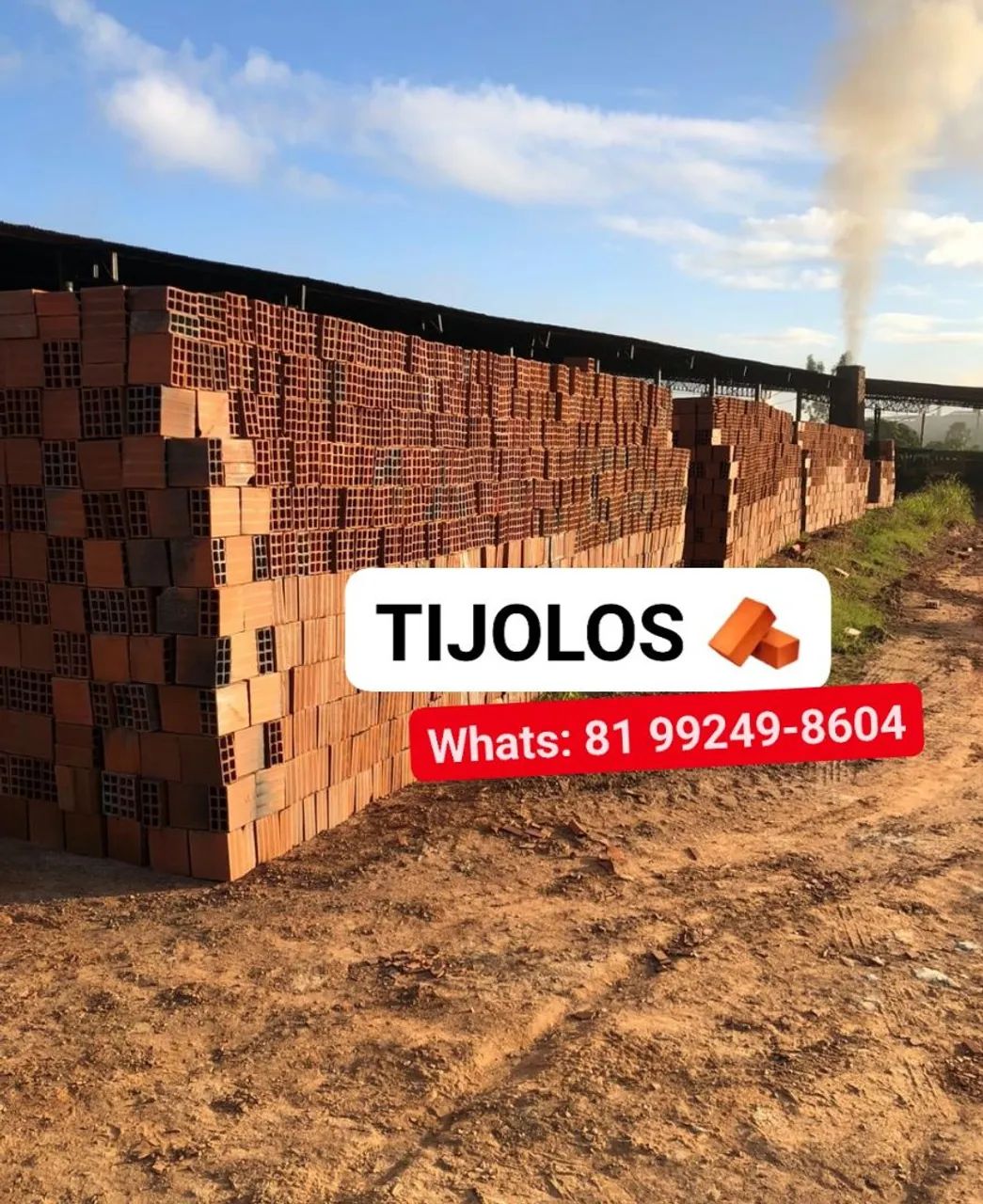 Tijolo Tijolos 8 Furos diretamente da fábrica (PAGUE SÓ NA ENTREGA DO MATERIAL)