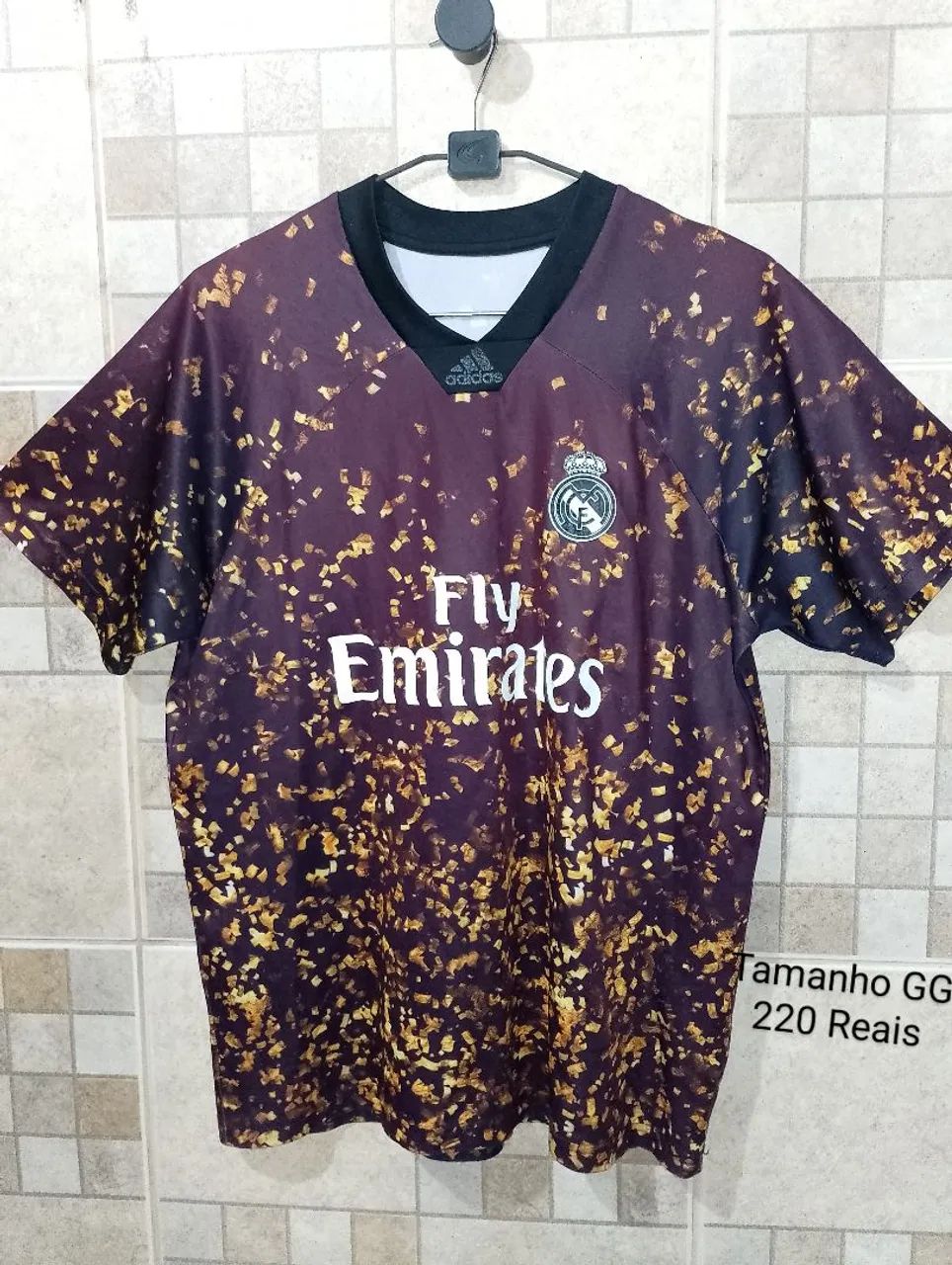 Camisa de futebol Real Madrid Fly Emirates - Tamanho GG
