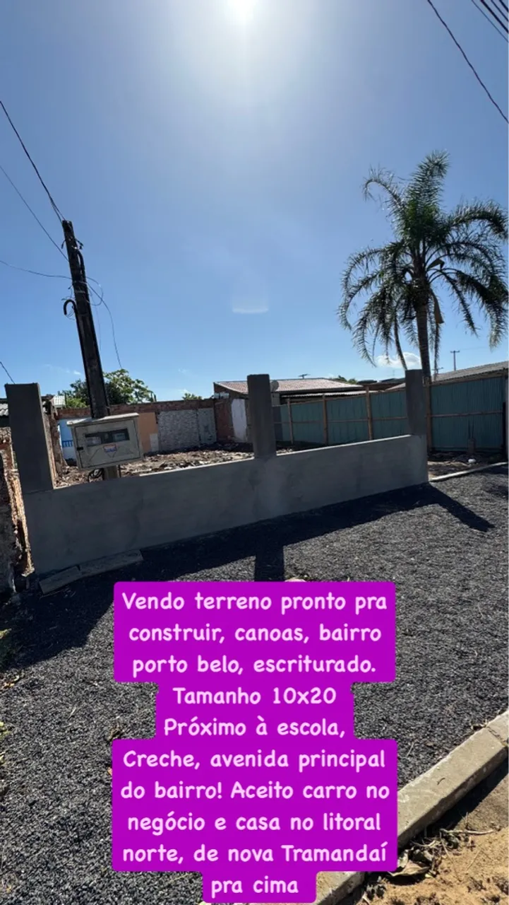 Terreno bairro porto belo em canoas 