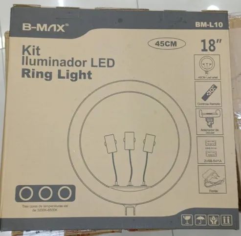 Ring Light Profissional 18" Led B-max BM-L10 com Tripé e Bolsa - Foto 2