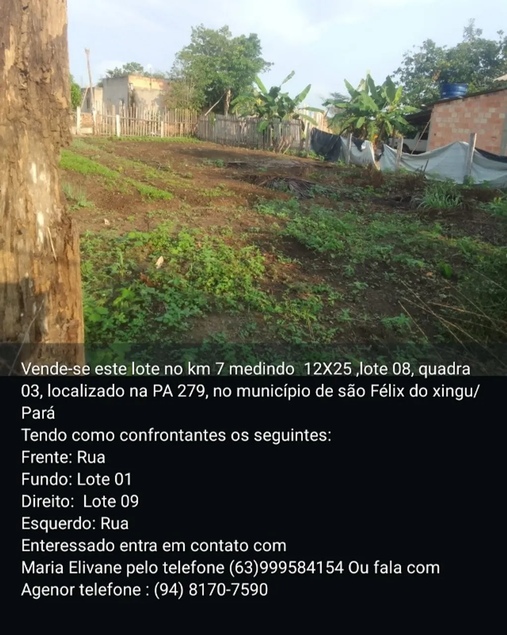 LOTE DE ESQUINA 12X25