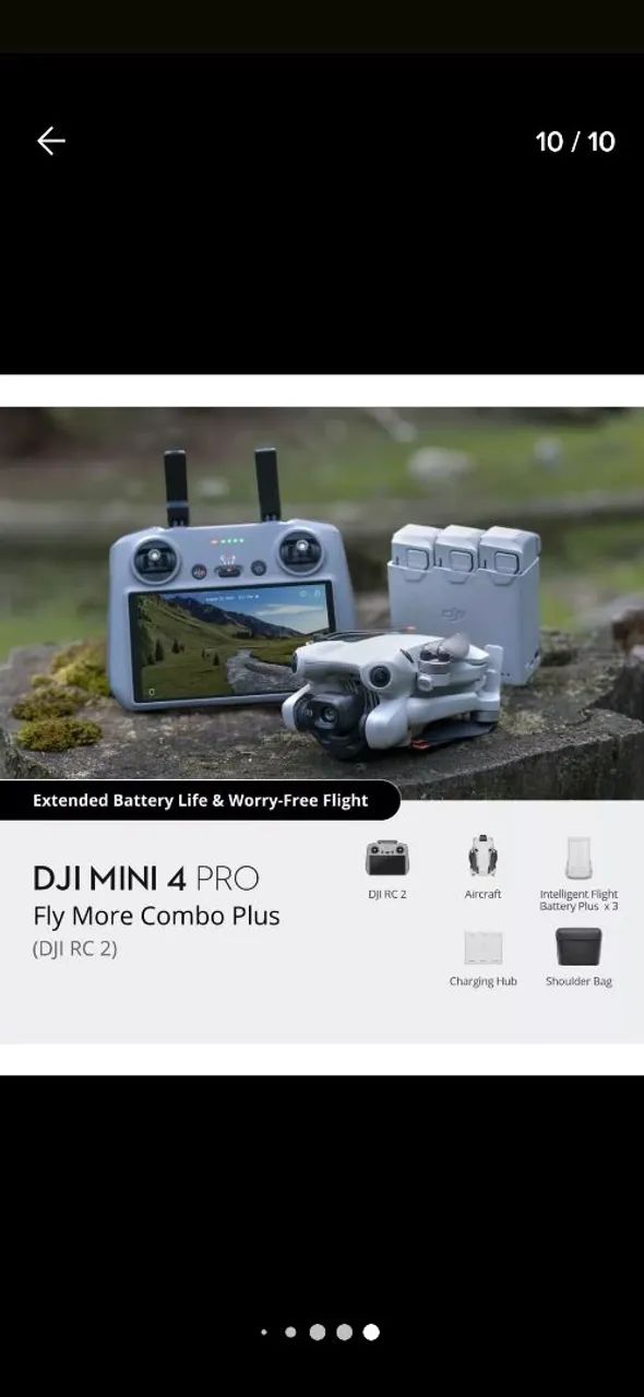 DJI Mini 4 Pro Fly More Combo Plus (DJI RC 2) - Novo