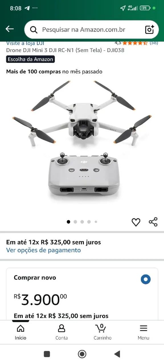 Drone Dji Mine 3  com 5 dias de uso