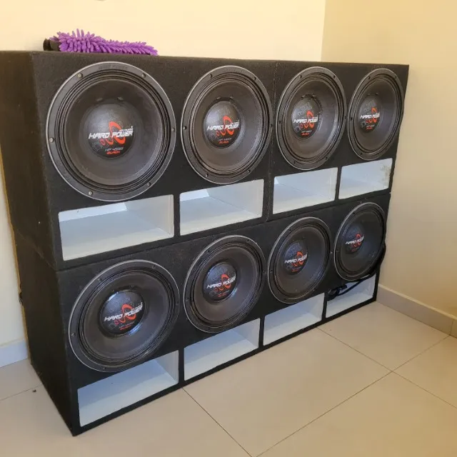 Som Automotivo com 8 Alto-falantes Hard Power HP 4550 | Caixa MDF Naval + Strobo