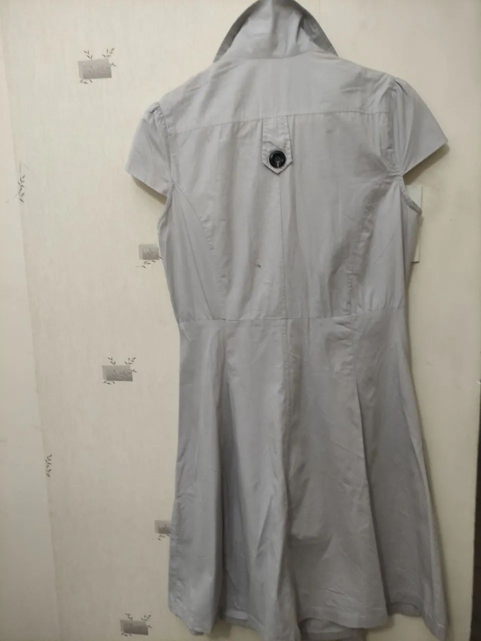 Barretos vestido algodão cinza transpassado  - Foto 2