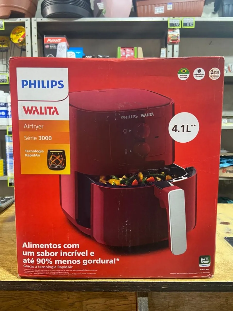 AirFreyer Philips Walita 4,1 Litros Vermelha 110v PRODUTO NOVO
