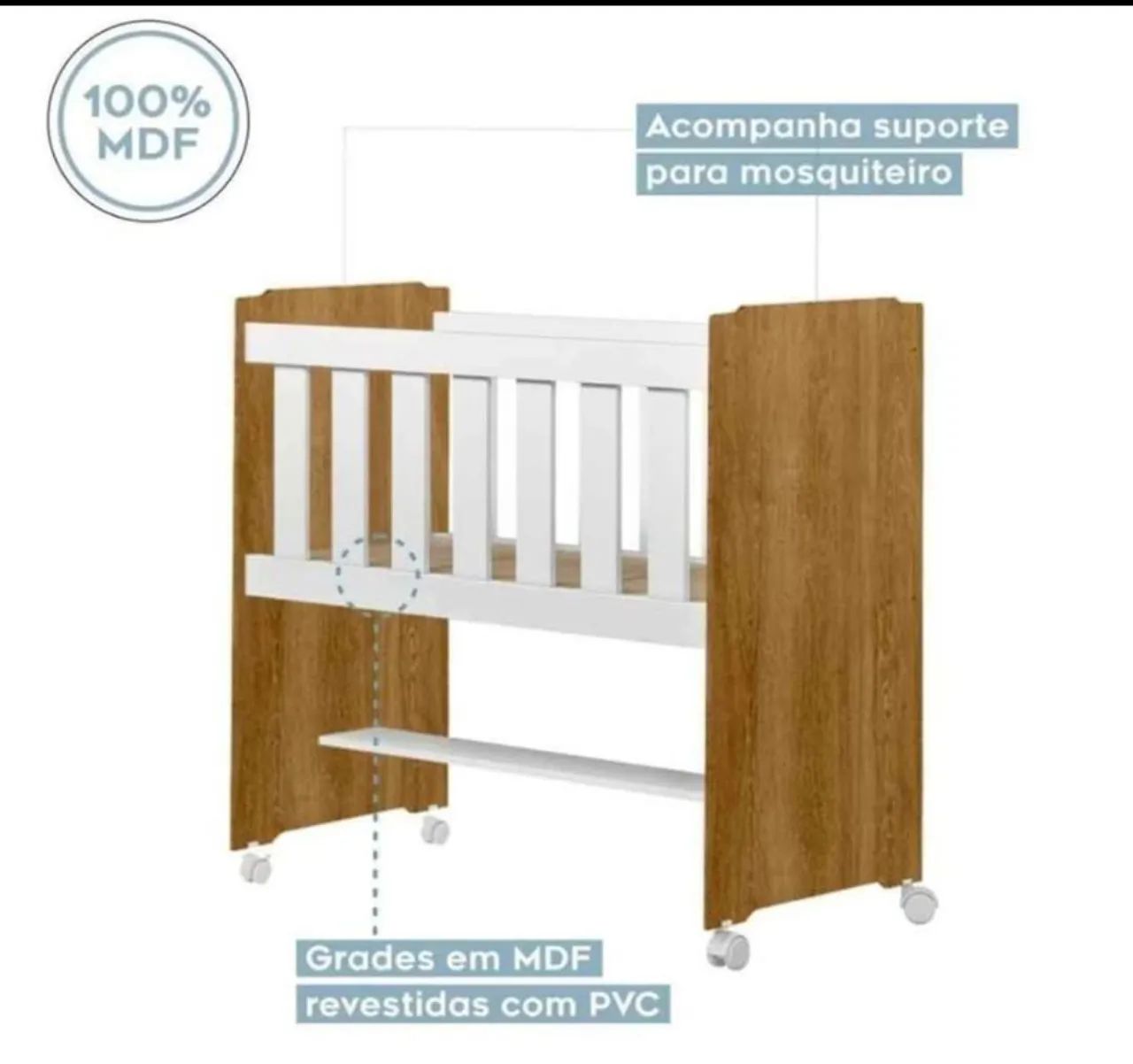 Berço 100% MDF Com Colchão Ycasa