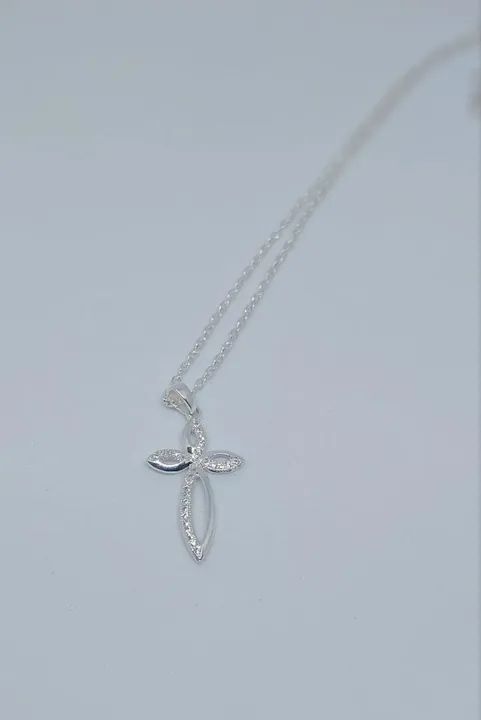 Colar banhado a prata com Pingente de Prata Flor com Zircônias - Foto 2