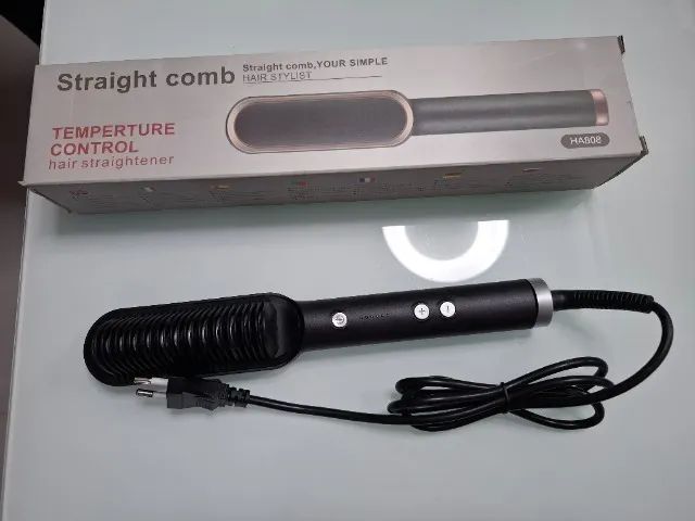 Escova alisadora com controle de temperatura straight comb - Foto 2