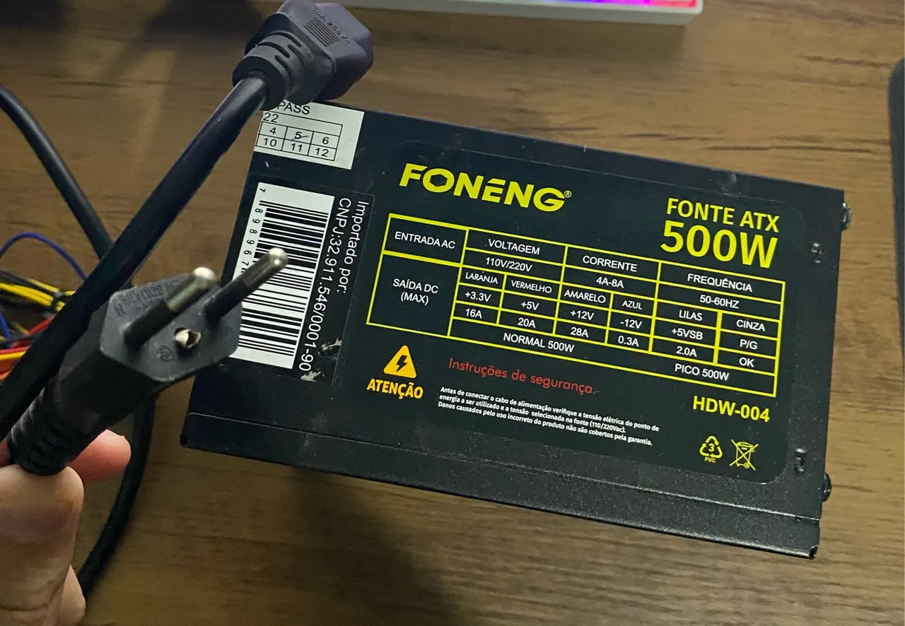 Fonte ATX 500W Foneng - HDW-004