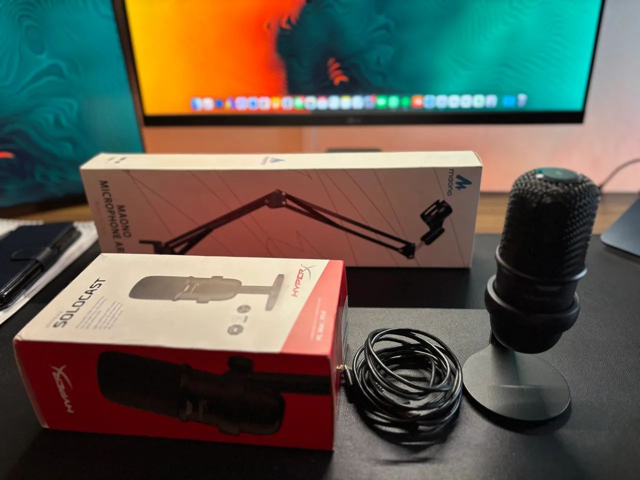Microfone HyperX SoloCast + Braço Articulado Maono64286007648769120