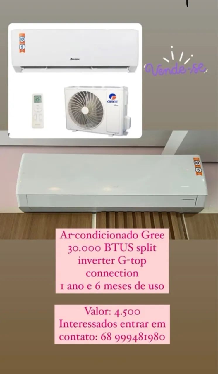 Ar Condicionado Gree 30.000 BTUs Split Inverter G-Top
