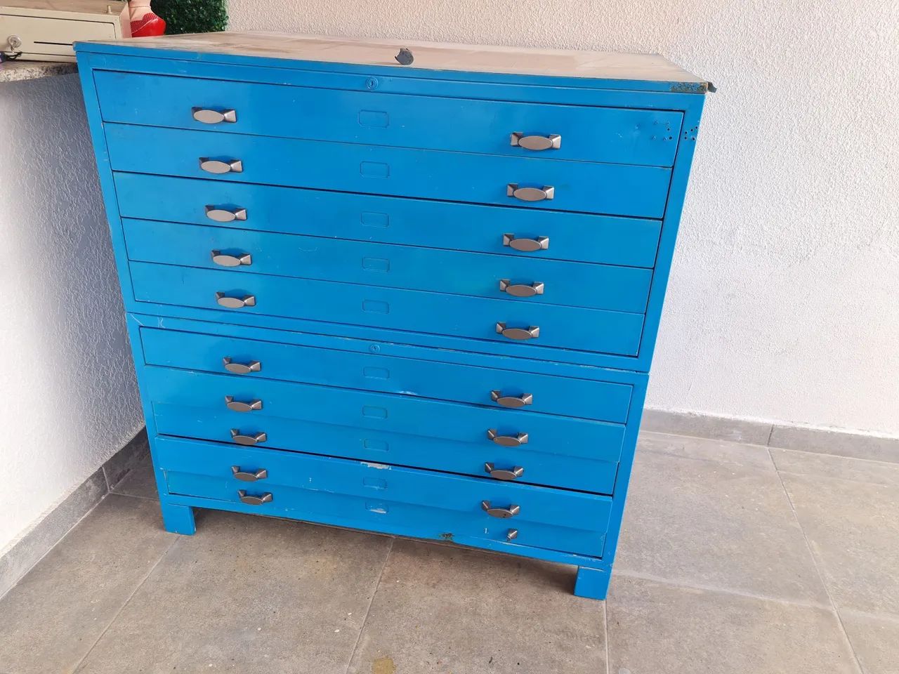 Armário de Aço Azul para ferramentas com 8 Gavetas. Grande  1,20x1,25x81cm, único!!