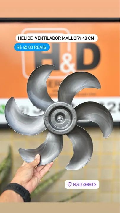 Hélice Ventilador Mallory 40cm