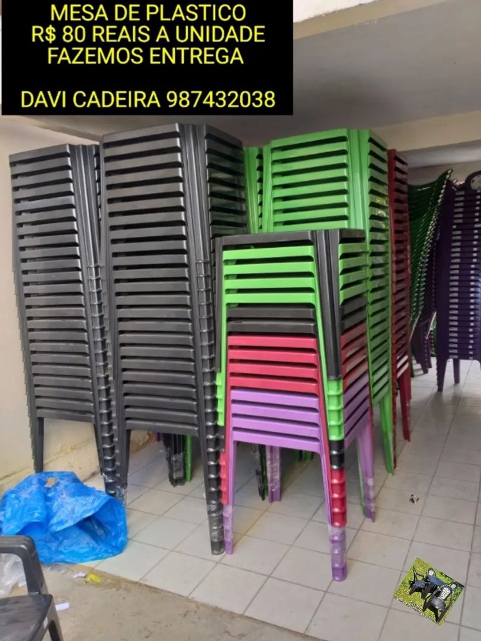 MESA DE PLASTICO WJD.D 8S SUW.E EN ENTREGO HOJE 