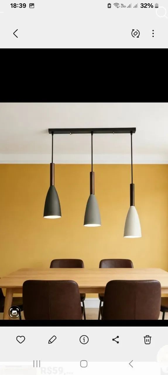 Lustre Pendente Linear Moderno