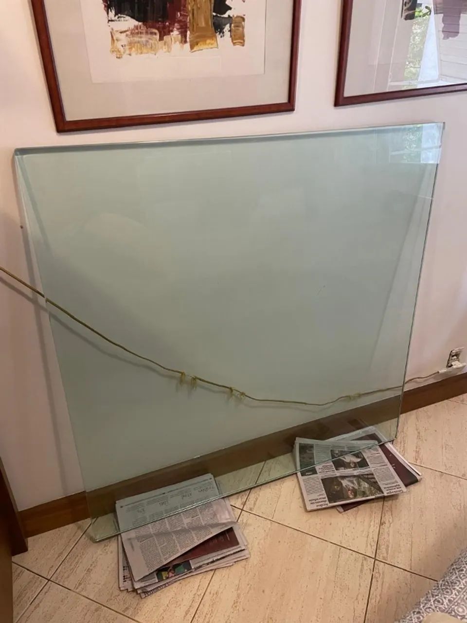 Tampo de mesa quadrado de vidro