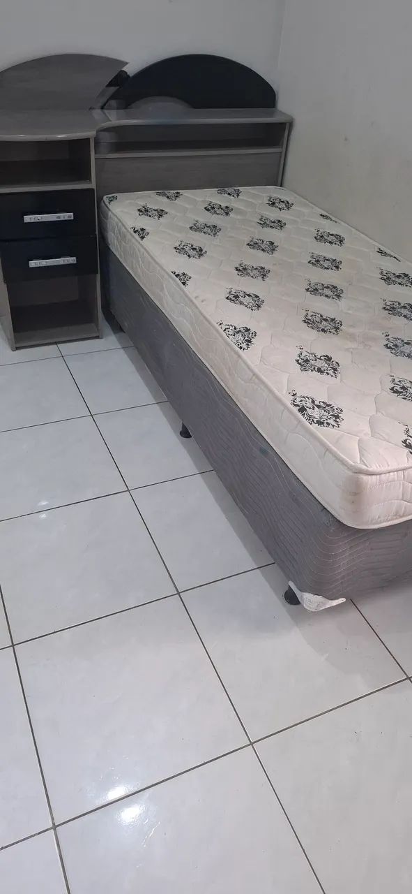 Cama box de solteiro, com colchão e cabeceira - aceito trocas - Foto 2