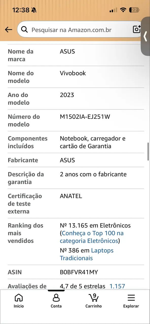 Notebook ASUS VivoBook - Modelo 2023 - Foto 5